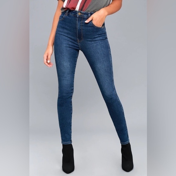 Rollas Eastcoast Ankle Medium Wash High-Waisted Skinny Jeans - Picture 1 of 16